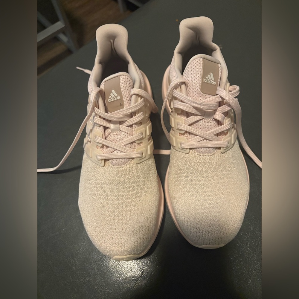 adidas Light Pink Knit Lace-Up Sneakers